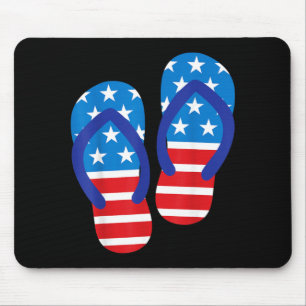 American Flip Flops Funny 4th Of July Independence Mouse Pad
