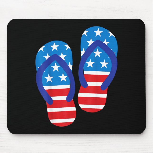 American Flip Flops Funny 4th Of July Independence Mouse Pad (Front)