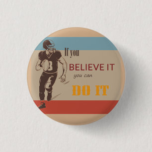 american football 3 cm round badge