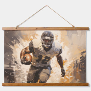 American Football Action Sport Painting Abstract Hanging Tapestry