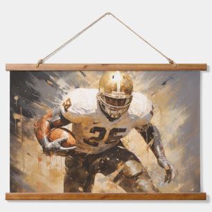 American Football Action Sport Painting Abstract Hanging Tapestry