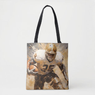American Football Action Sport Painting Abstract Tote Bag