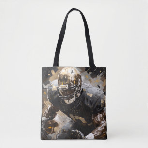 American Football Action Sport Painting Abstract Tote Bag