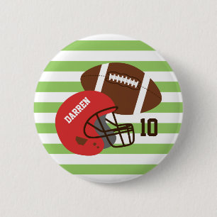 American Football and Red Helmet 6 Cm Round Badge