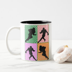 American football artwork for football lovers Two-Tone coffee mug