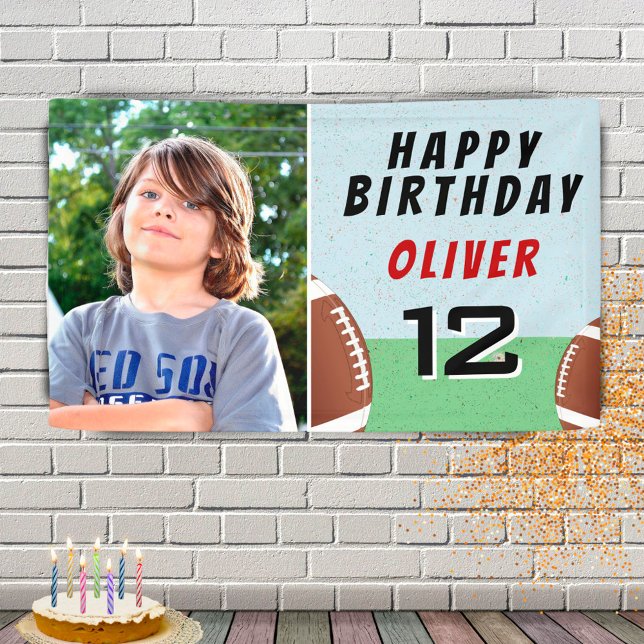 American Football Ball Birthday Party Photo Banner (Creator Uploaded)