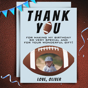 American Football Ball Birthday Photo Thank you Postcard