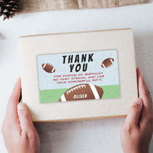 American Football Ball Birthday Thank You  Rectangular Sticker