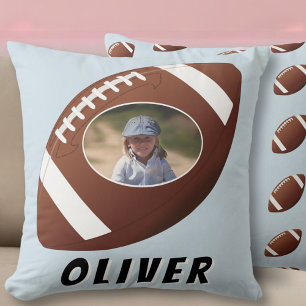 American Football Ball Boy Photo Cushion