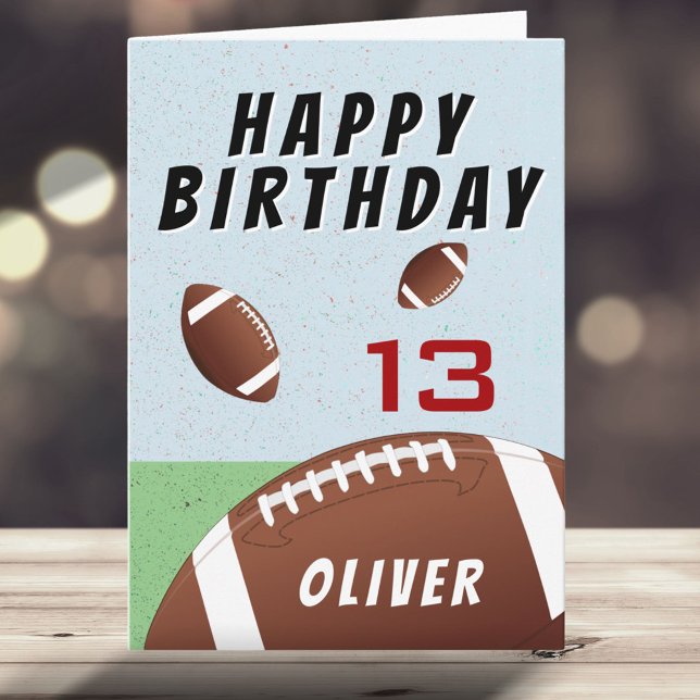 American Football Ball Happy Birthday  Card (Creator Uploaded)