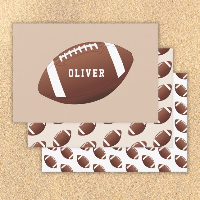 American Football Ball Pattern Kids Birthday Wrapping Paper Sheet (Creator Uploaded)