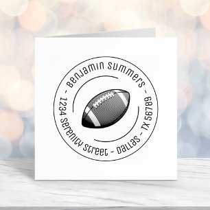 American Football Ball Round Address Self-inking Stamp