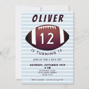 American Football Ball Sports Boy Birthday Invitation