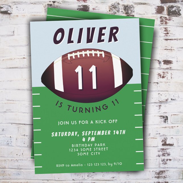 American Football Ball Sports Boy Birthday  Invitation (Creator Uploaded)