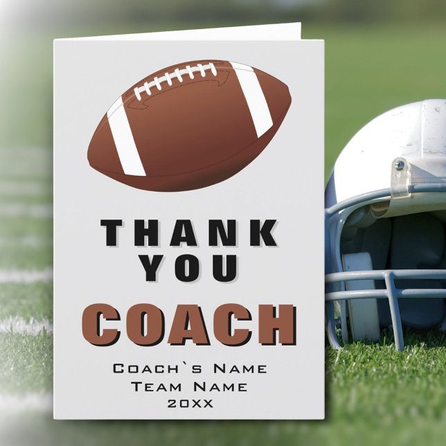 American Football Ball Thank you Coach Card (Creator Uploaded)