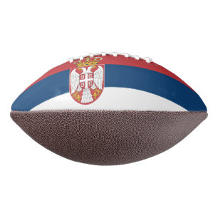 American football ball with flag of Serbia