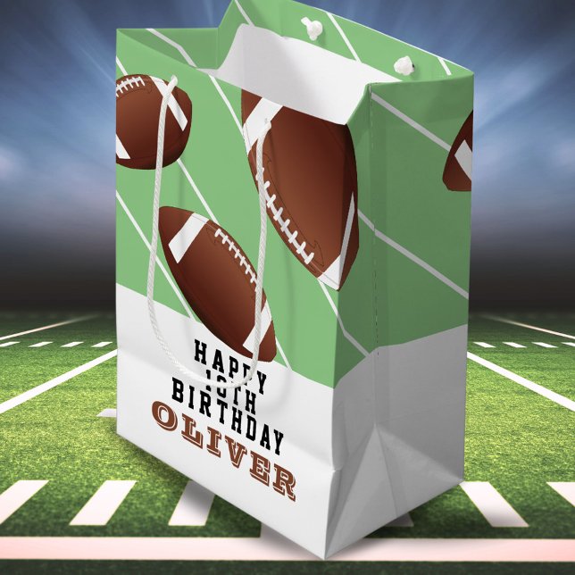 American Football Balls Fun Kids Haqppy Birthday  Medium Gift Bag (Creator Uploaded)