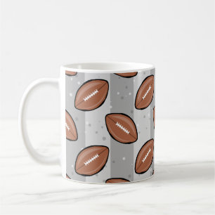 American Football Balls - Pattern on Grey Coffee Mug