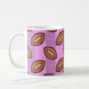 American Football Balls - Pattern on Pink Coffee Mug
