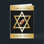 American Football Bar Mitzvah Card<br><div class="desc">American Football Bar Mitvah Card. Customizable with any text of your choice. Design by justbyjulie.com</div>