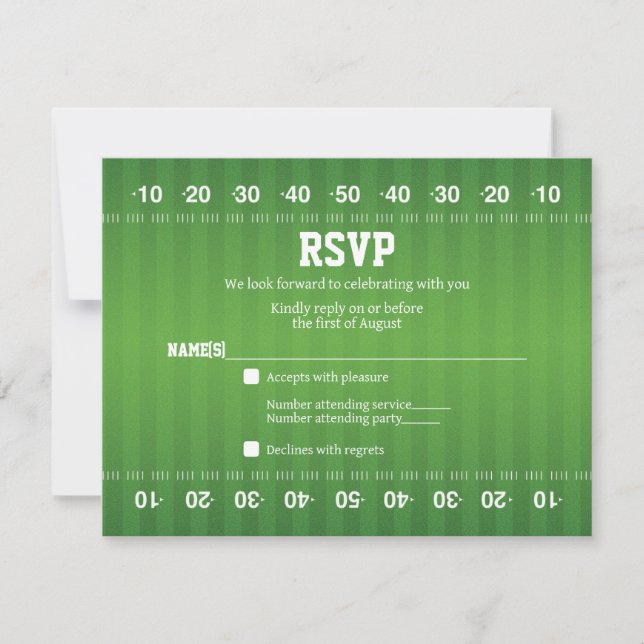 American Football Bar Mitzvah RSVP Card (Front)