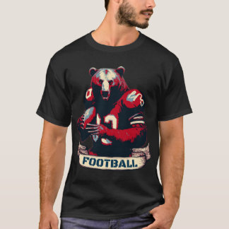 American Football Bear Vintage   T-Shirt