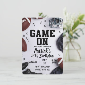 American football birthday invitation