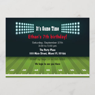 American football birthday party invitation