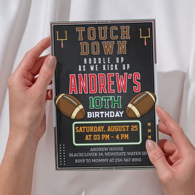 American Football Birthday Party Invitation (American Football Birthday Party Invitation)