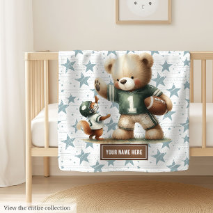 American Football Blanket for Baby Boy Birthday