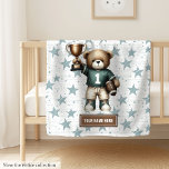 American Football Blanket for Kids Birthday Gift<br><div class="desc">Celebrate in style with this American football teddy bear blanket, the perfect boy birthday gift for little sports fans! 🏈🐻 Designed in a cute and cosy style, this personalised blanket can feature your child’s name or special date, making it a one-of-a-kind keepsake. ✨ Features: Adorable American football teddy bear design...</div>