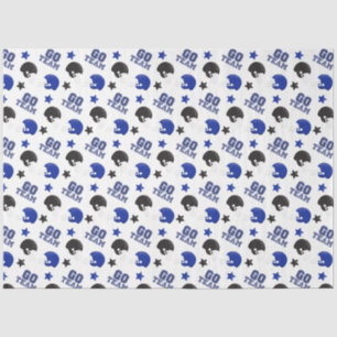 American Football Blue and Black Patterns Tissue Paper