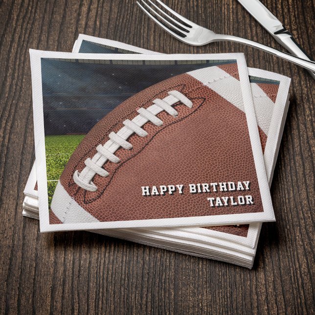 American Football Boys Happy Birthday Party Napkin (Creator Uploaded)