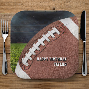 American Football Boys Happy Birthday Party Paper Plate