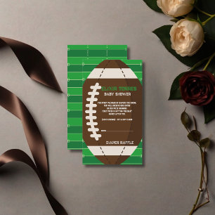 American Football Brown & Green Colour Baby Shower Enclosure Card