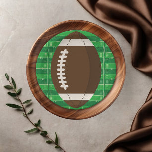 American Football Brown & Green Colour Baby Shower Paper Plate