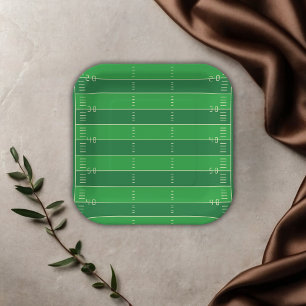 American Football Brown & Green Colour Baby Shower Paper Plate