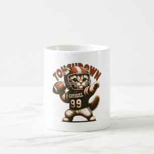 American Football Cat - Touchdown Purrfection Coffee Mug
