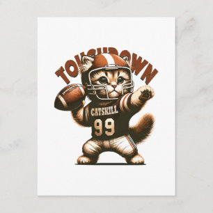 American Football Cat - Touchdown Purrfection Enclosure Card