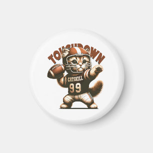 American Football Cat - Touchdown Purrfection Magnet