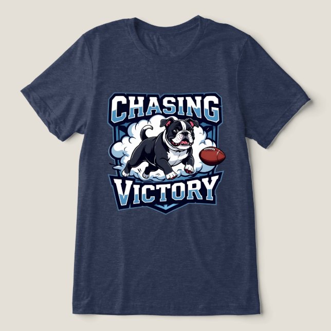 American Football Chasing Victory Tri-Blend Shirt (Design Front)