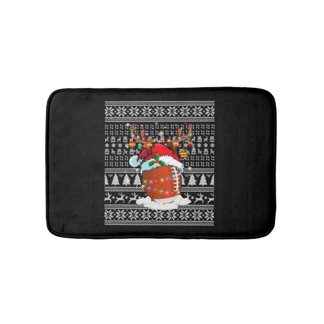 American football christmas  bath mat (Front)