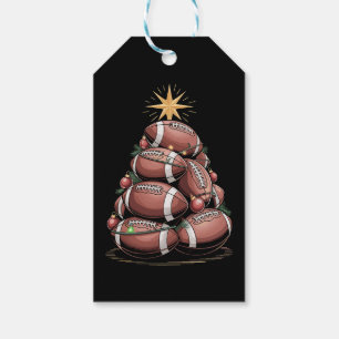 American Football Christmas Tree Xmas Pyjamas Gift Tags