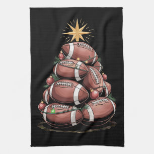 American Football Christmas Tree Xmas Pyjamas  Tea Towel