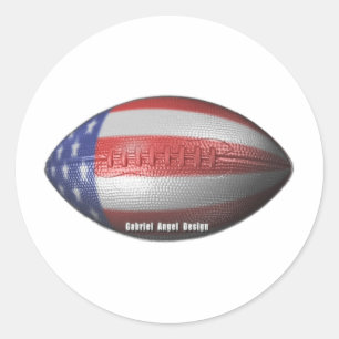 American Football Classic Round Sticker