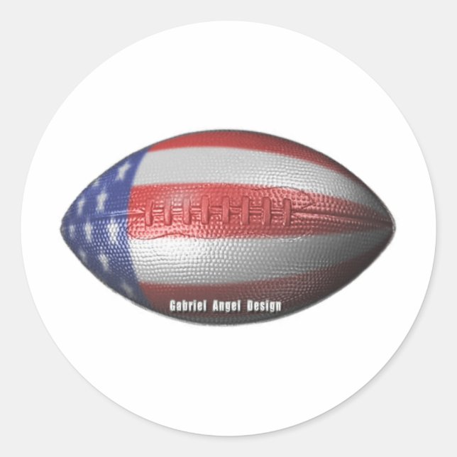 American Football Classic Round Sticker (Front)