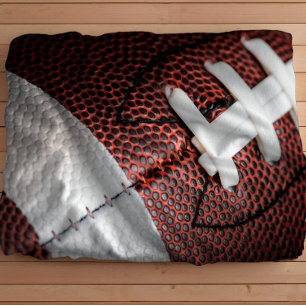 American Football Close-up Photo Fleece Blanket