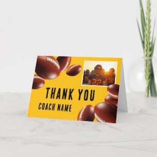 American Football Coach Name Photo Thank You Card