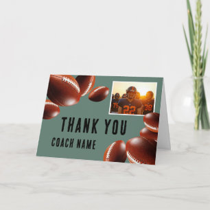 American Football Coach Name Photo Thank You Card