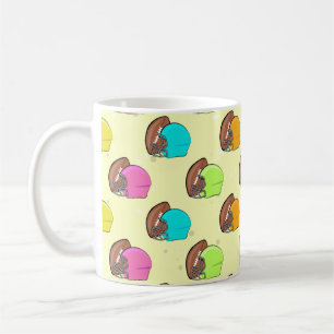 American Football - Colourful Helmets and Ball Coffee Mug